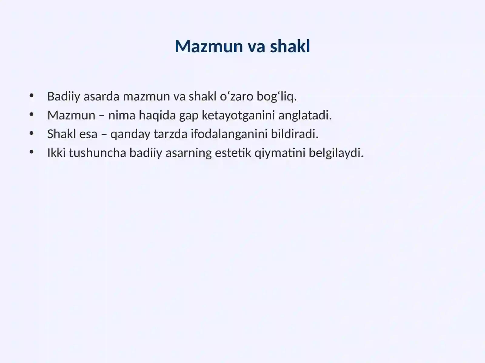 Badiiy asar mazmuni 3