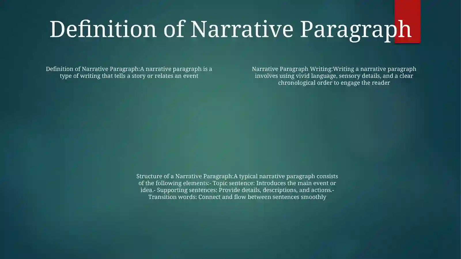 Narrative Paragraph Writing 3