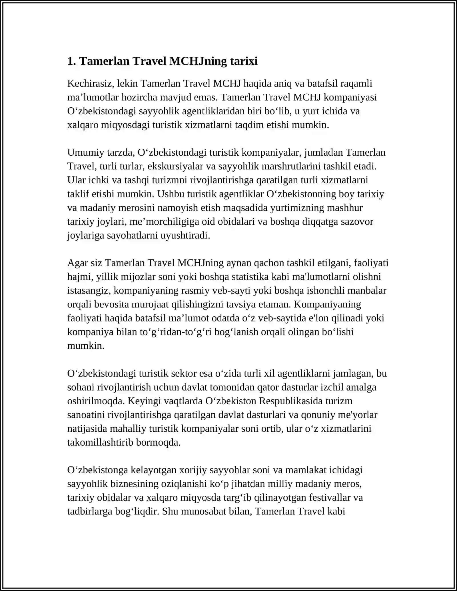 TAMERLAN TRAVEL MCHJ 3