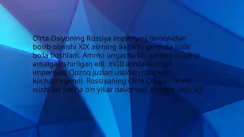 O'rtai o'siyoning Chor Rossiyasi tomonidan ishlab chiqarilgan mahsulotlar 3