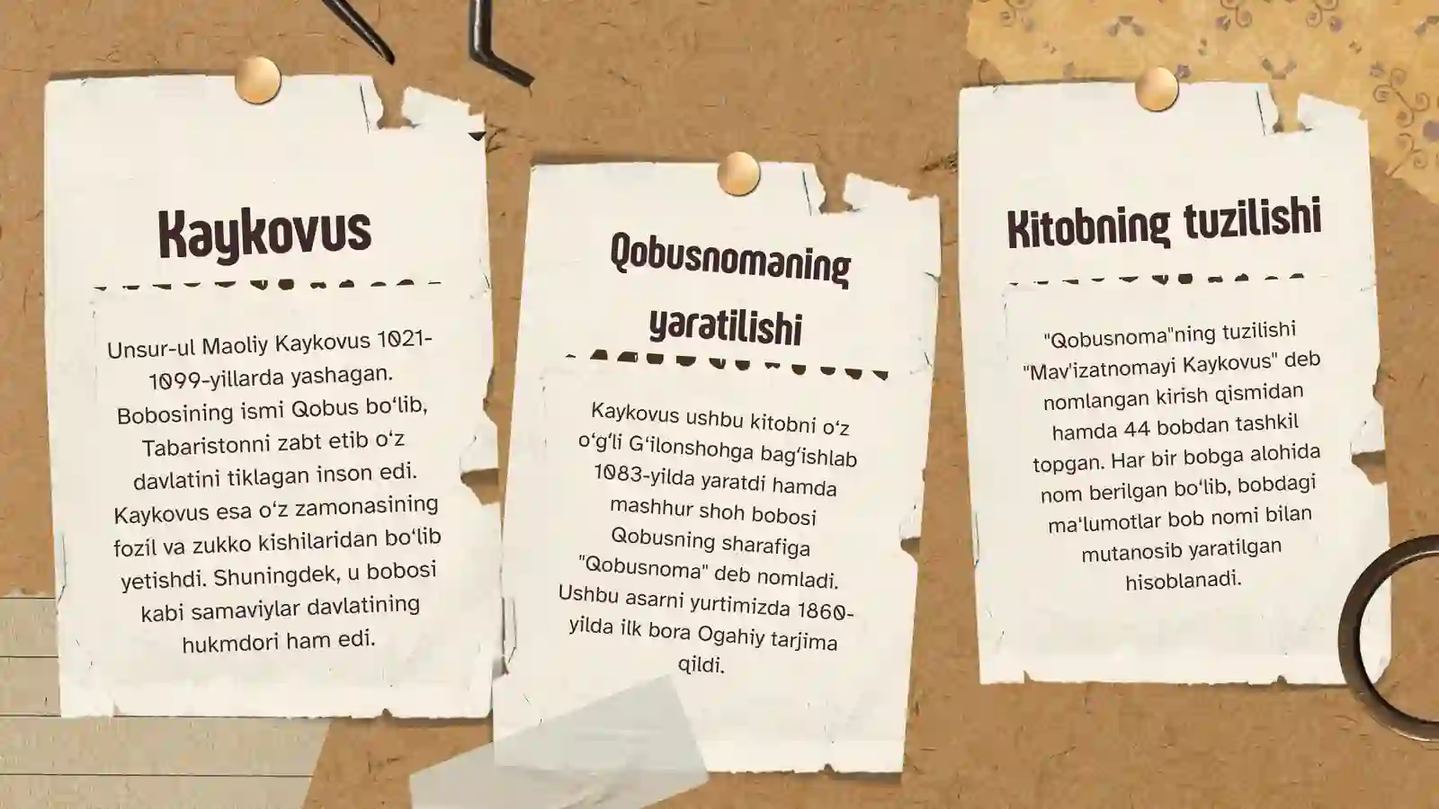 Kaykovusning "Qobusnoma" asari 3