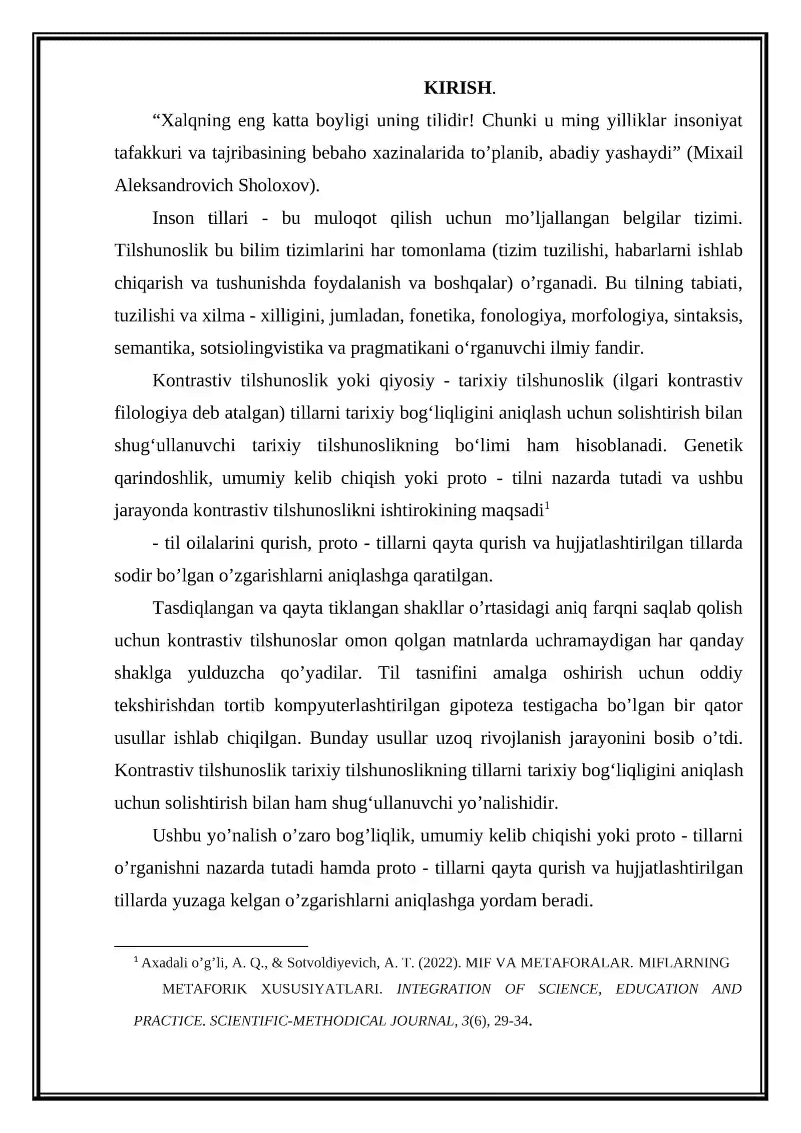 INGLIZ VA OZBEK TILIDAGI ARXAIK SOʻZLAR 3