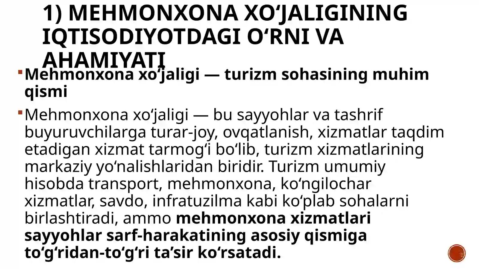 Turistik mehmonxona xizmatlarini ko‘rsatuvchi subyektlar daromadlarini turkumlash va uning hisobi 3