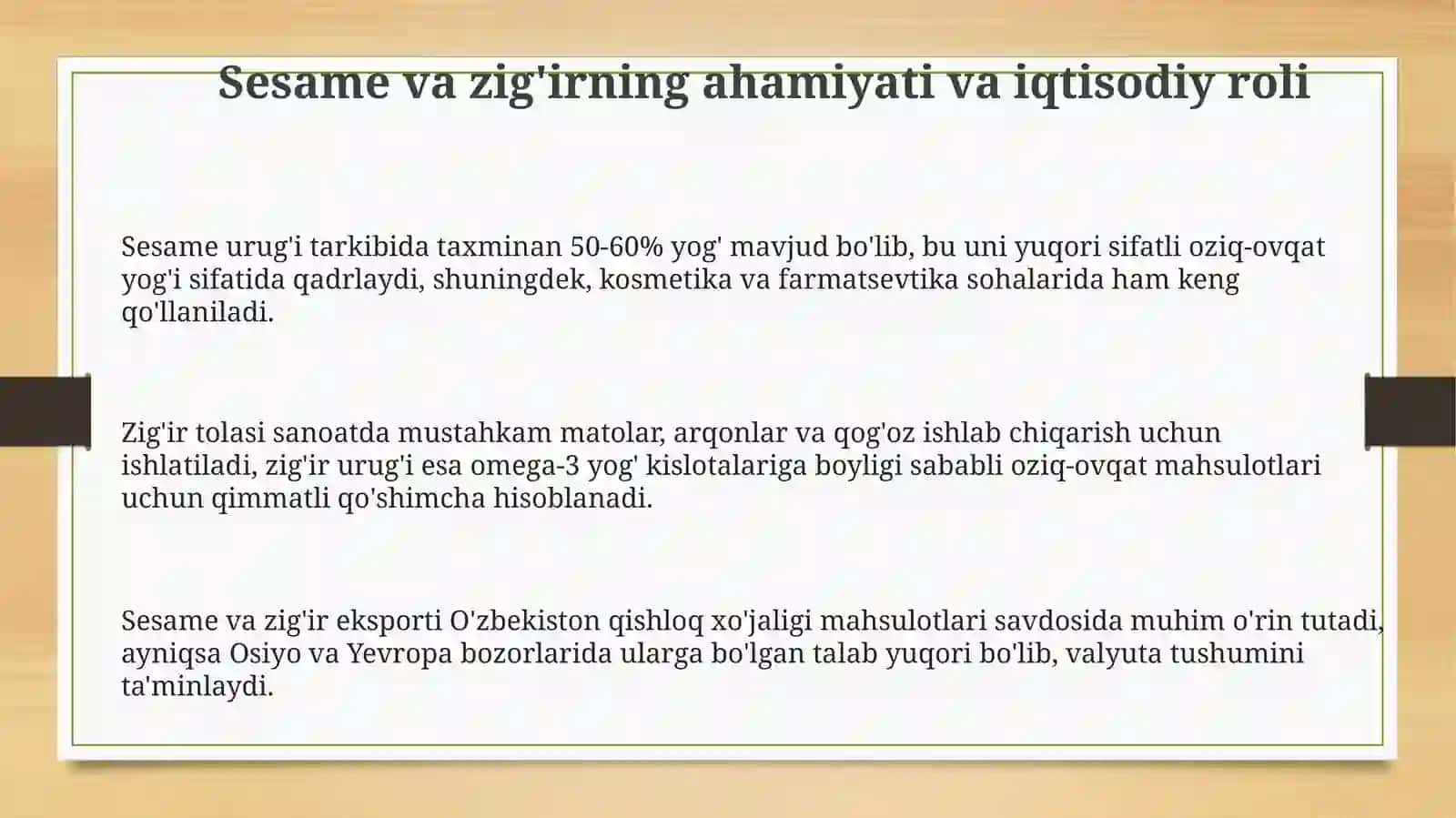 Kunjut va zig‘ir o‘simligining ahamiyati va yetishtirish texnologiyalari 3