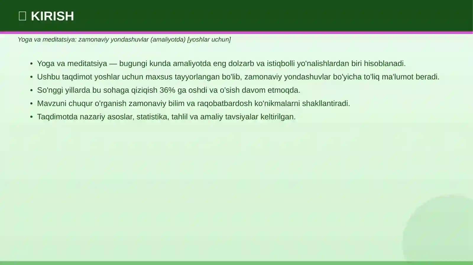 Yoga va meditatsiya: zamonaviy yondashuvlar (amaliyotda) [yoshlar uchun] 3