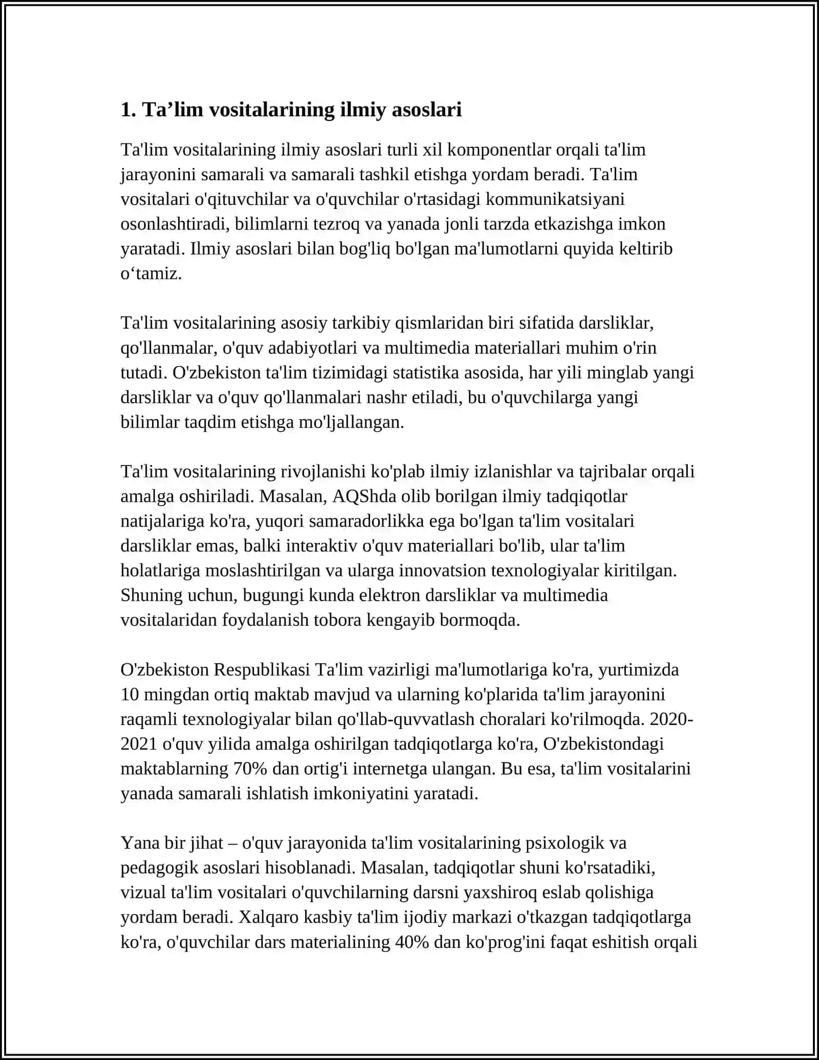 TAʼLIM VOSITALARI VA TURLARINI BELGILASHDAGI ILMIY QARASHLAR VA ZAMONAVIY METODIKA 3