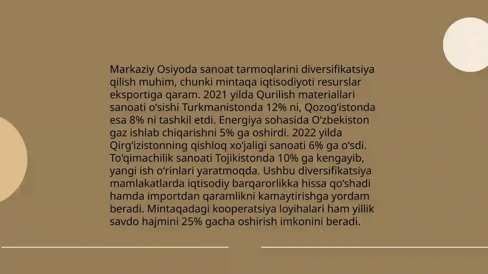 Markaziy Osiyo mamlakatlari iqtisodiyotini modernizatsiyalash xususiyatlari va ustuvor yo'nalishlari 3