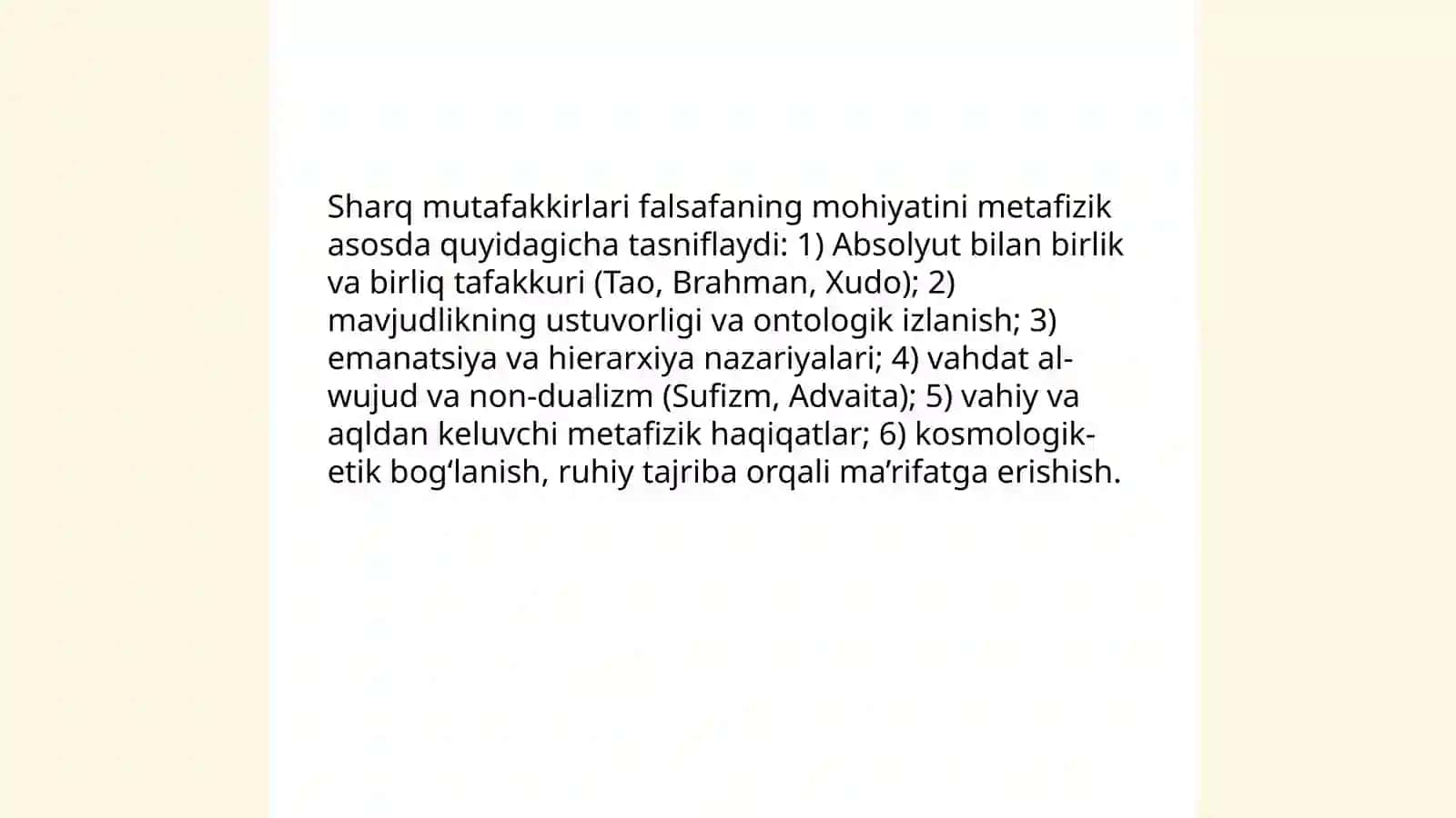 Falsafaning mohiyatiga oid sharq va g'arb mutafakkirlari tariflarini tasniflash 3
