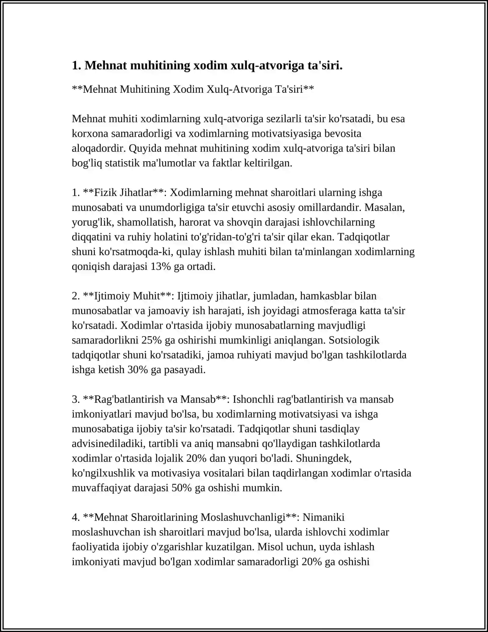 Mehnat Muhitining Xodim Xulq-Atvoriga Ta'siri 3