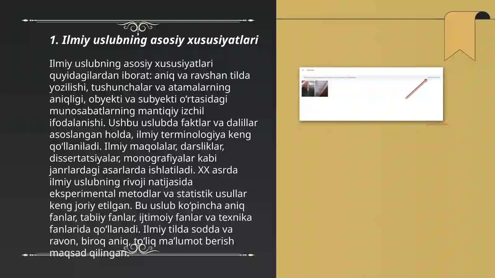 Ilmiy uslubning o'ziga xosligi va ularda atamalarning qo'llanilishi 3