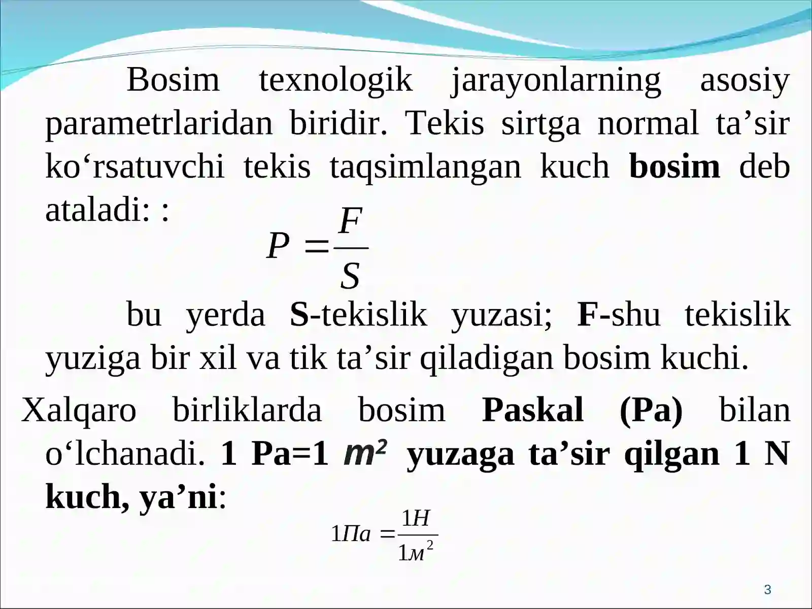 BOSIMNI O‘LCHASH VA NAZORAT QILISH 3