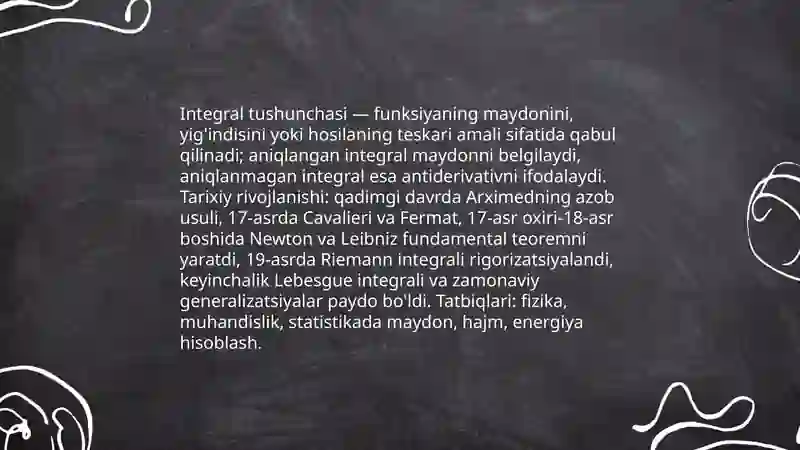 Integral va uning tatbiqlarini o'rgatish metodikasi 3