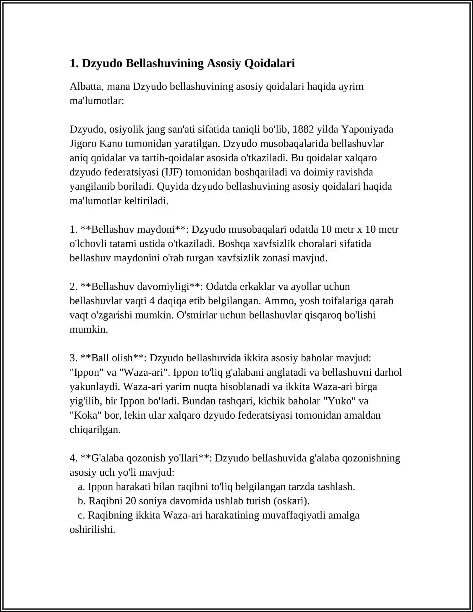 DZYUDO BELLASHUVI OʻTKAZISH TAKTIKASI 3