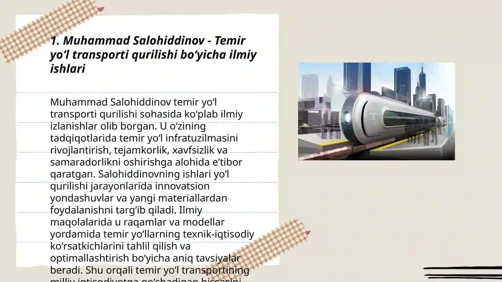Temir yoʻl transporti qurilishi borasidagi taniqli olimlar va quruvchilar 3