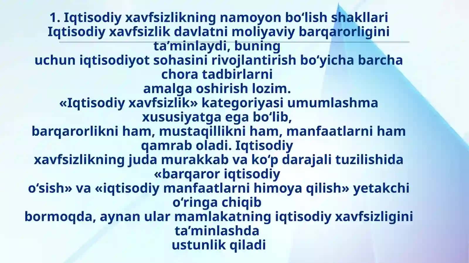 Iqtisodiy xavfsizlik indikatorlari 3