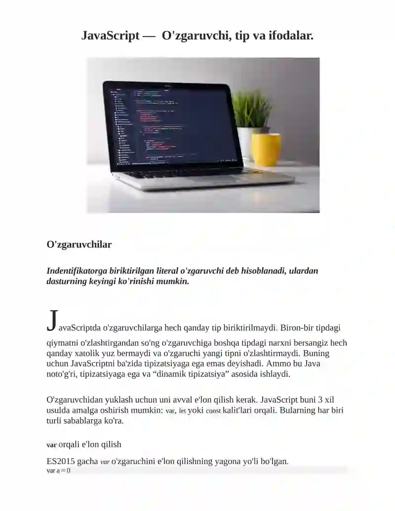 JavaScript Operatorlar 3