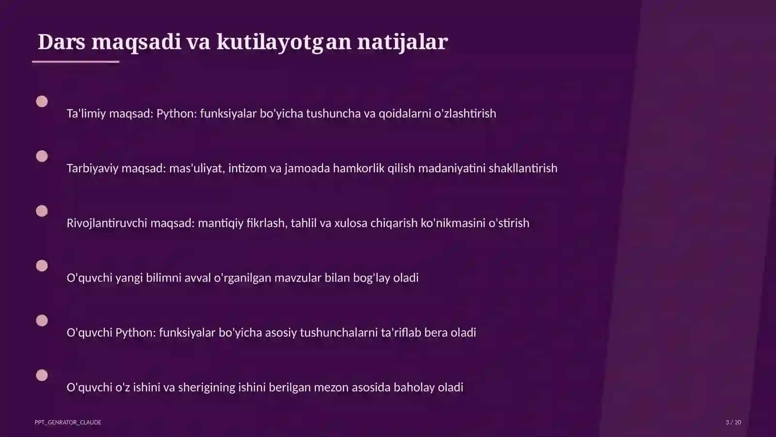 Python: funksiyalar (9-sinf) 3