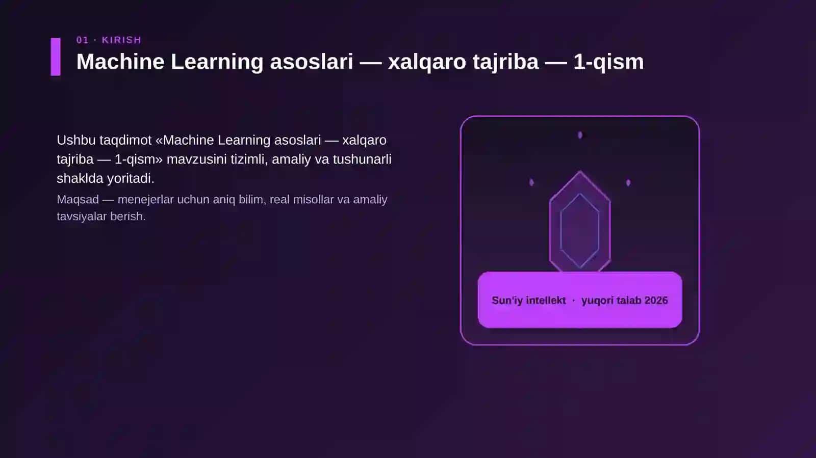 Machine Learning asoslari — xalqaro tajriba — 1-qism 3