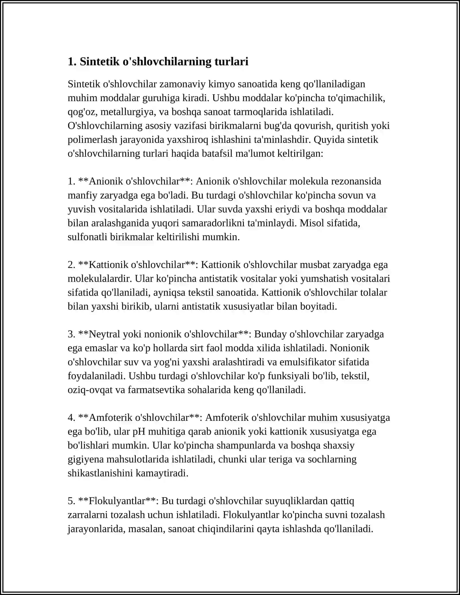 SINTETIK OSHLOVCHILAR BILAN OSHLASH JARAYONLARI 3