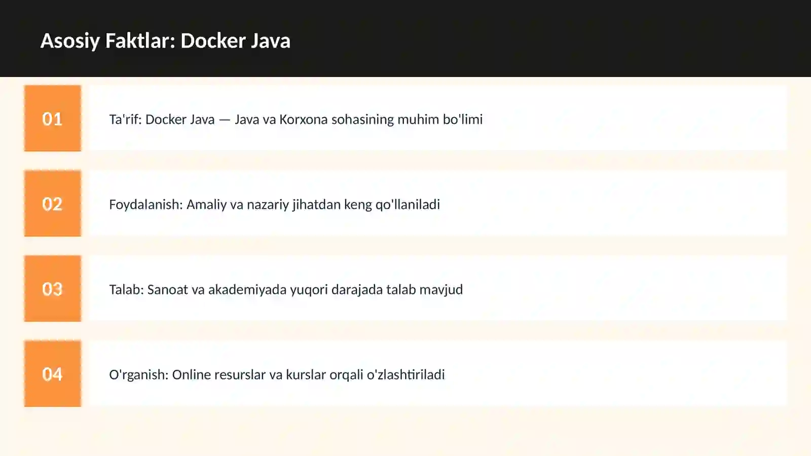 DASTURLASH | JAVA VA KORXONA 3