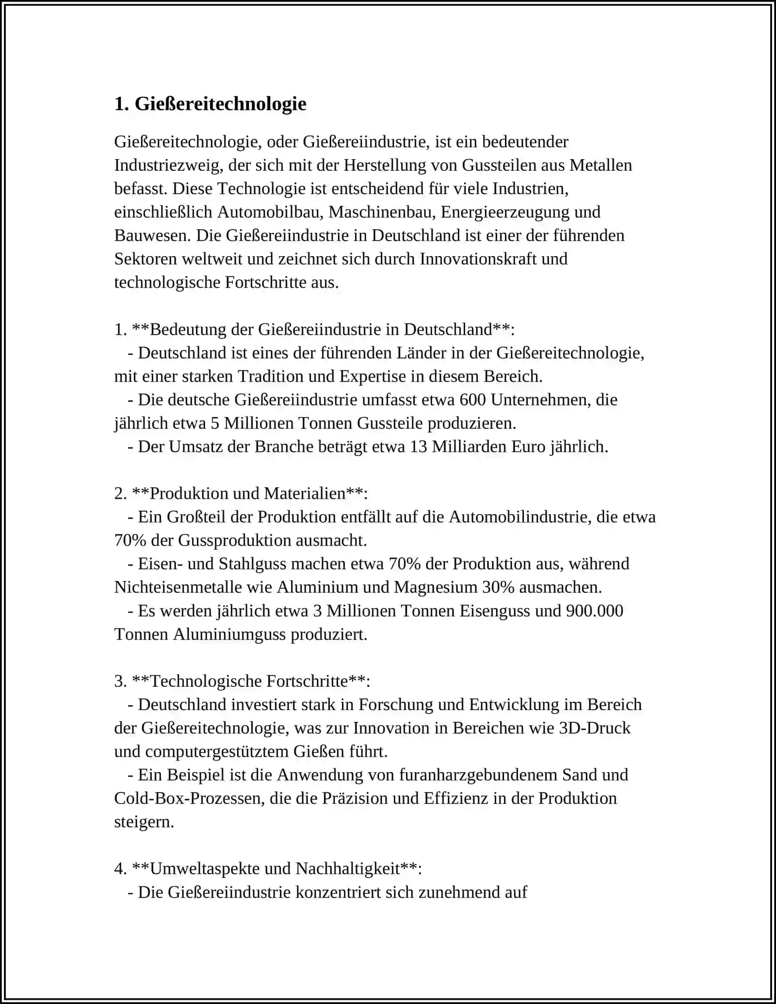 Gießereitechnologie in Deutschland 3