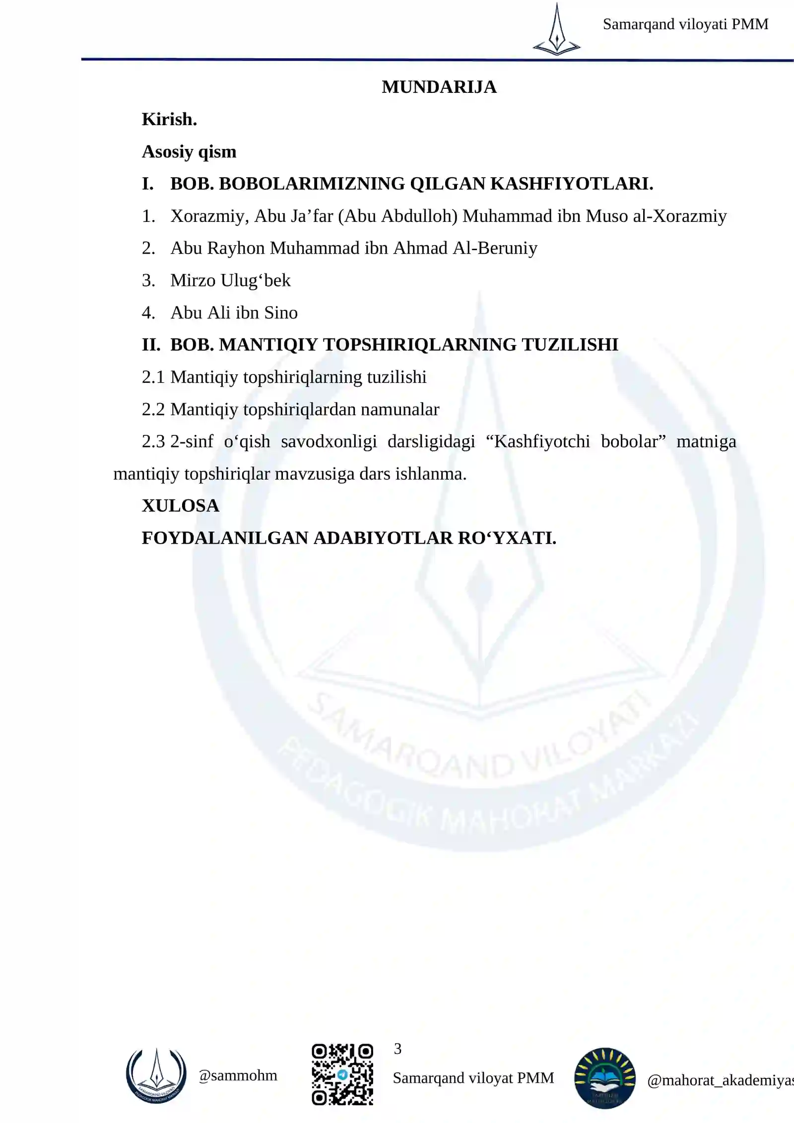 2-sinf "O‘qish savodxonligi" darsligidagi "Kashfiyotchi bobolar" matniga mantiqiy topshiriqlar to‘plamini tayyorlash 3
