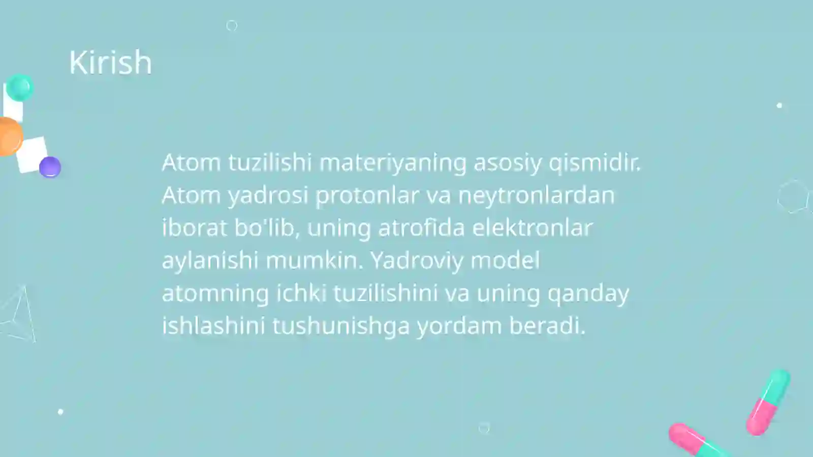 Atom tuzilishi, uning yadroviy modeli 3