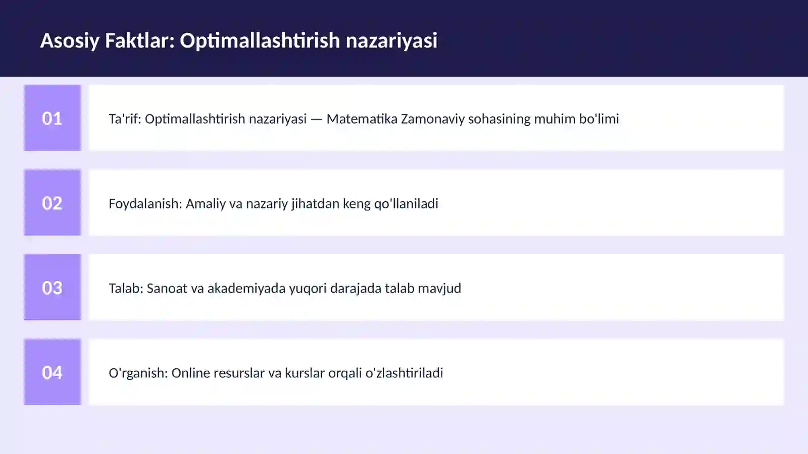 Optimallashtirish nazariyasi 3