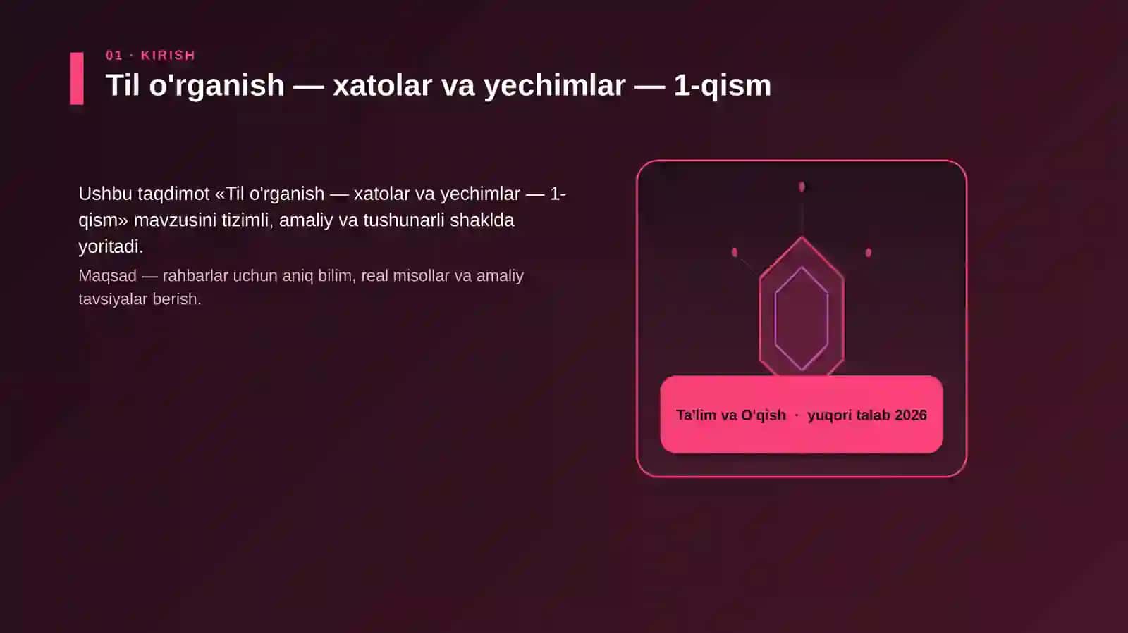 Til o'rganish — xatolar va yechimlar — 1-qism 3