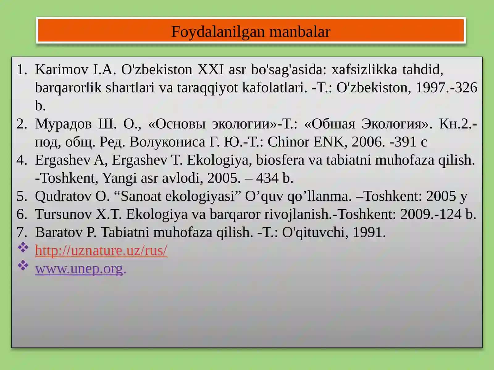 Maishiy va sanoat chiqindilari ta'sirida atrof muhit holatining o'zgarishi va uning oqibatlari 3