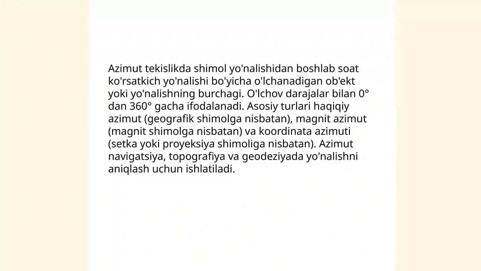 Orientirlash.Azimut va Rumblar 3