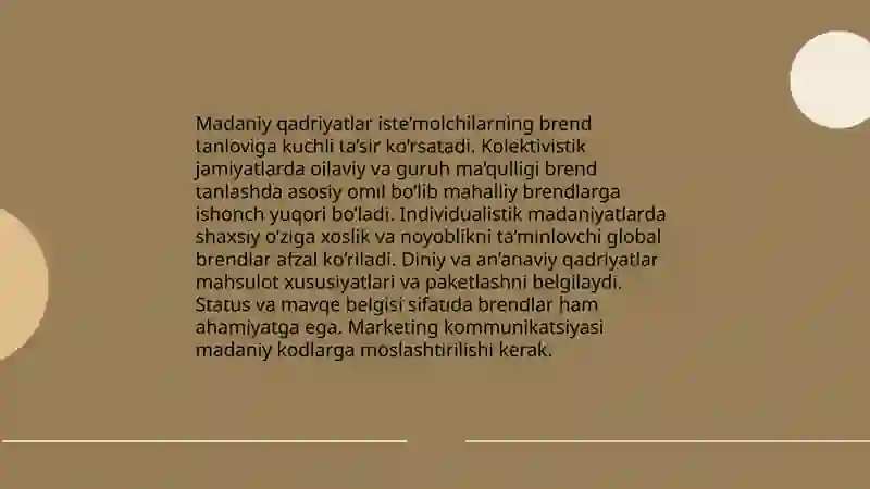 Madaniy qadriyatlar va iste’molchilarning brend tanlovi 3