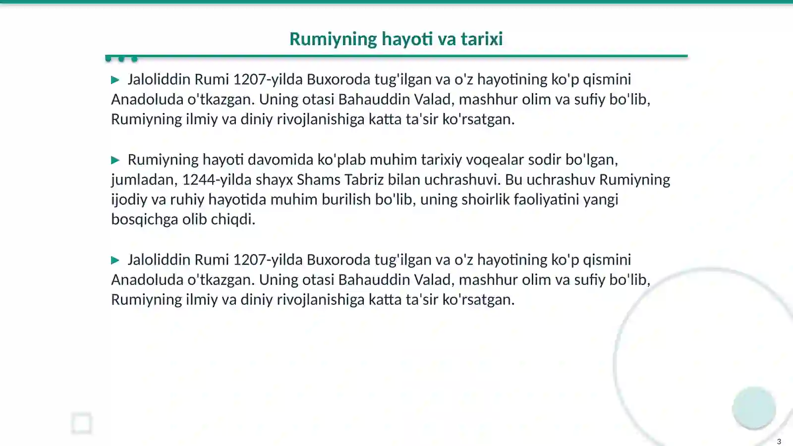 JALOLIDDIN RUMIY 3