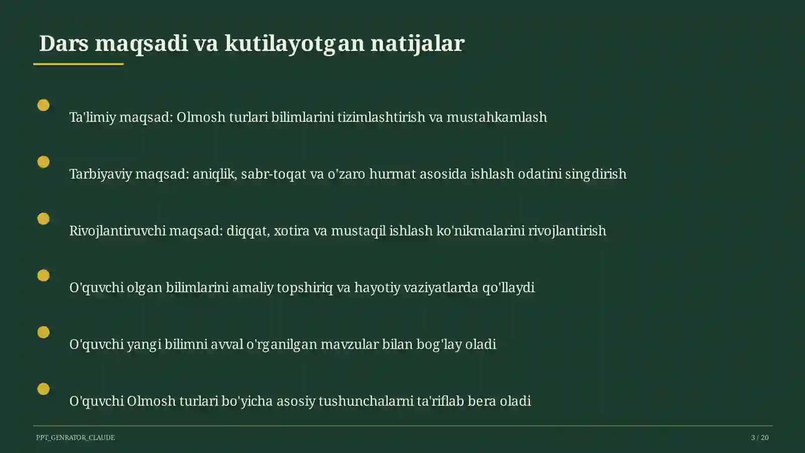 Olmosh turlari (6-sinf) 3