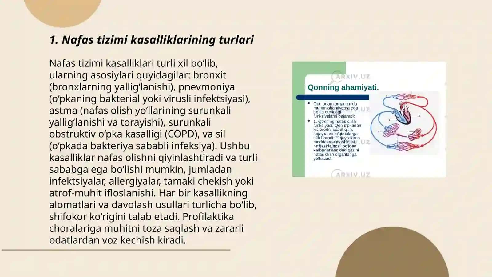 Nafas tizimi kasalliklari. Nafas tizimi kasalliklari bilan kasallangan bemorlarni parvarishi va ularni nazorati 3