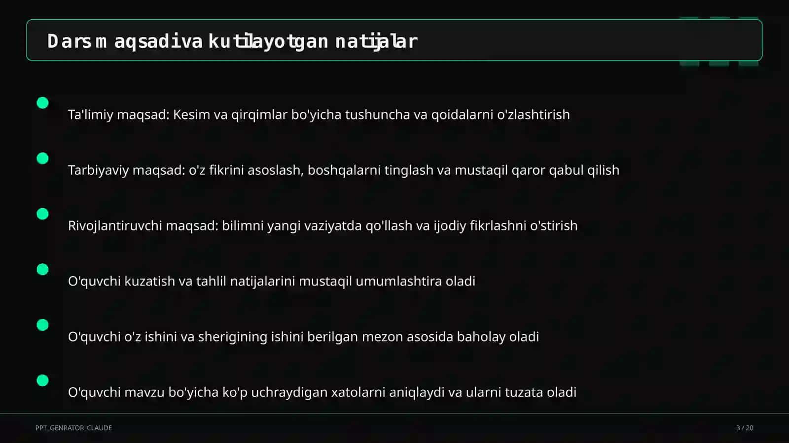 Kesim va qirqimlar (9-sinf) 4