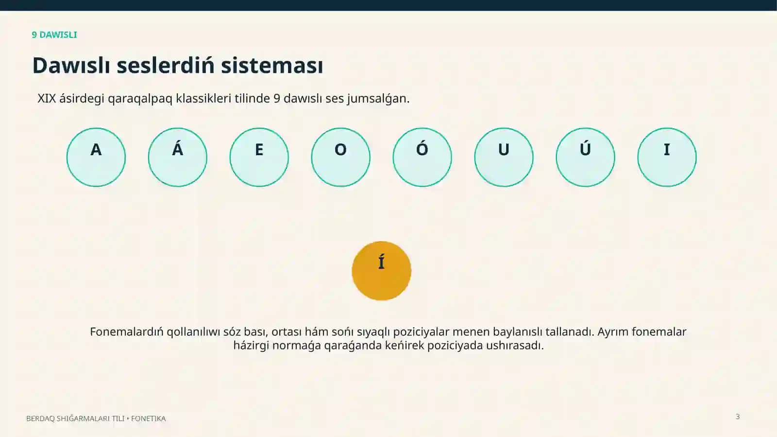 Berdaq shıǵarmaları tilindegi 3