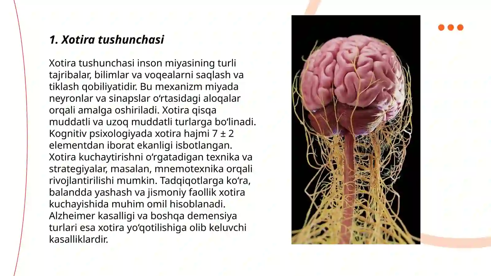 Xotira haqida tushuncha va uning nerv fiziologik asosi 3