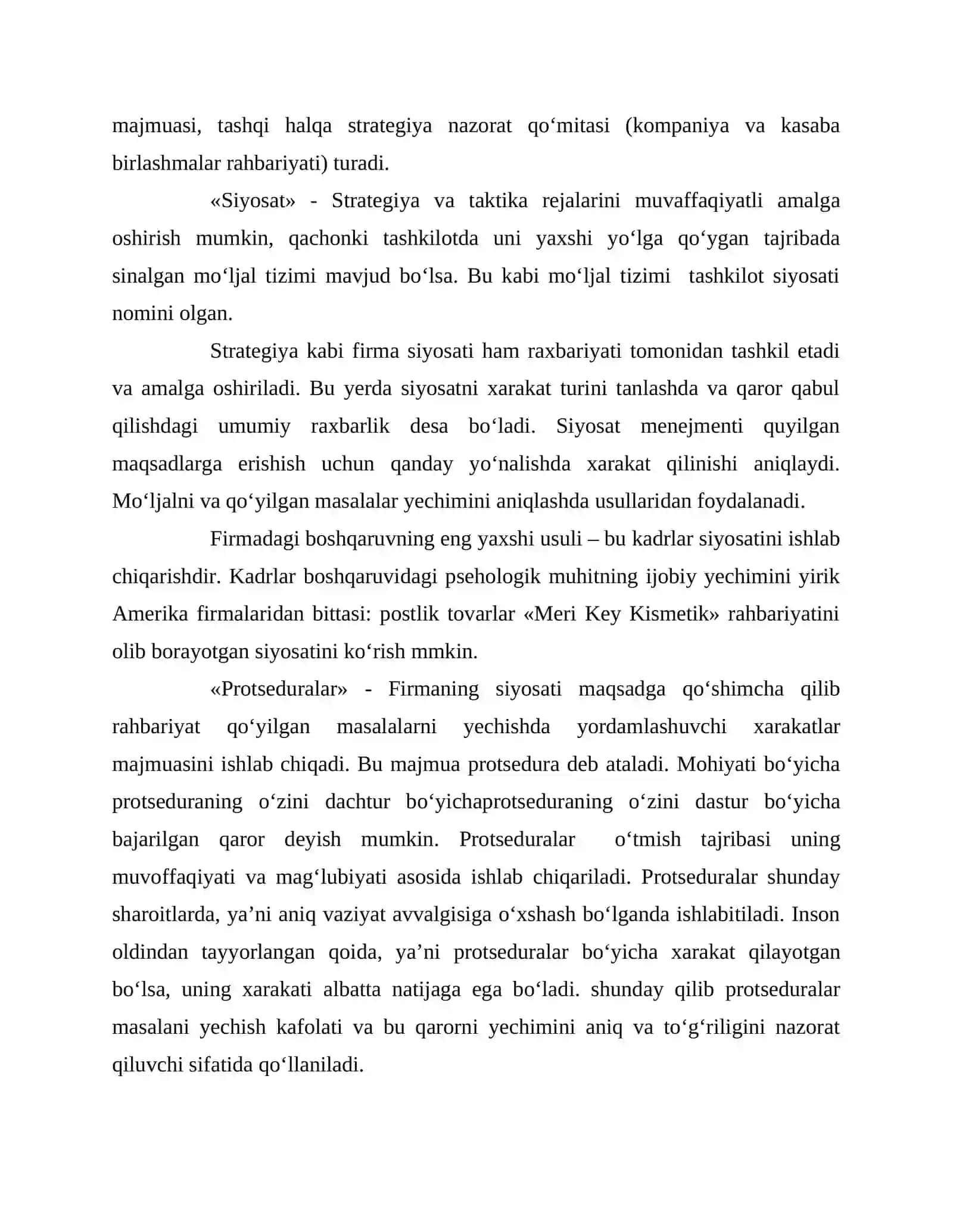 Korxonada ish yuritish siyosati 3