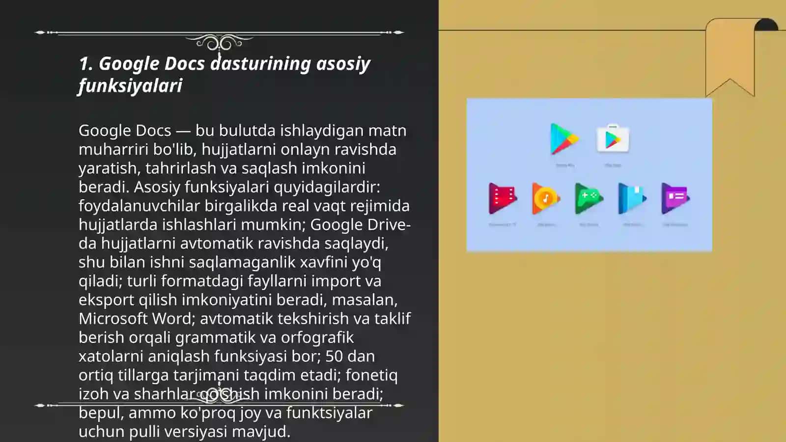 Google Docs dasturi bilan ishlash 3
