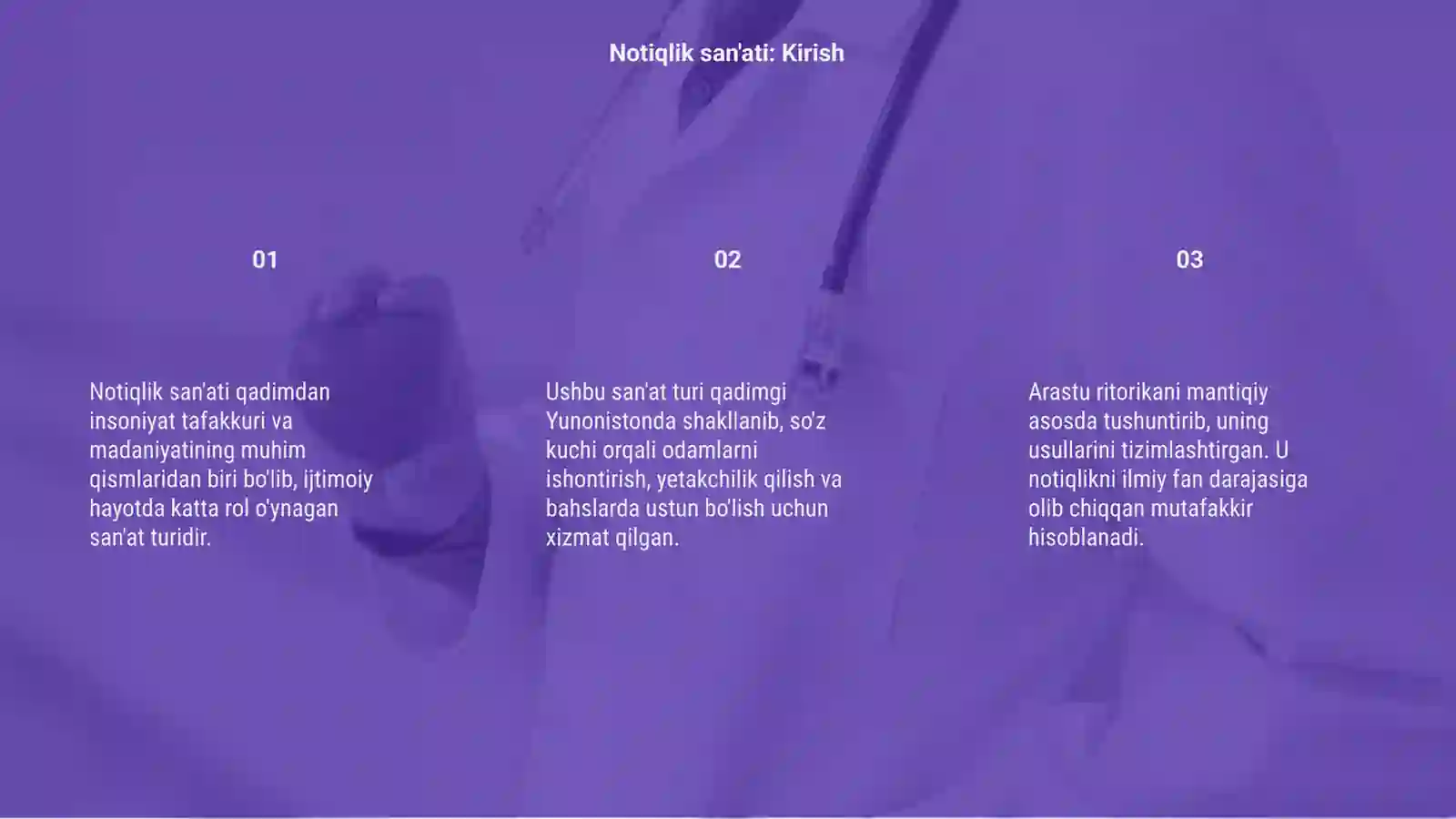 Notiqlik san'ati bosqichlari 3