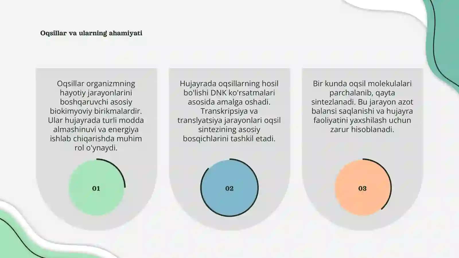 Oqsillar va ularning ahamiyati 3
