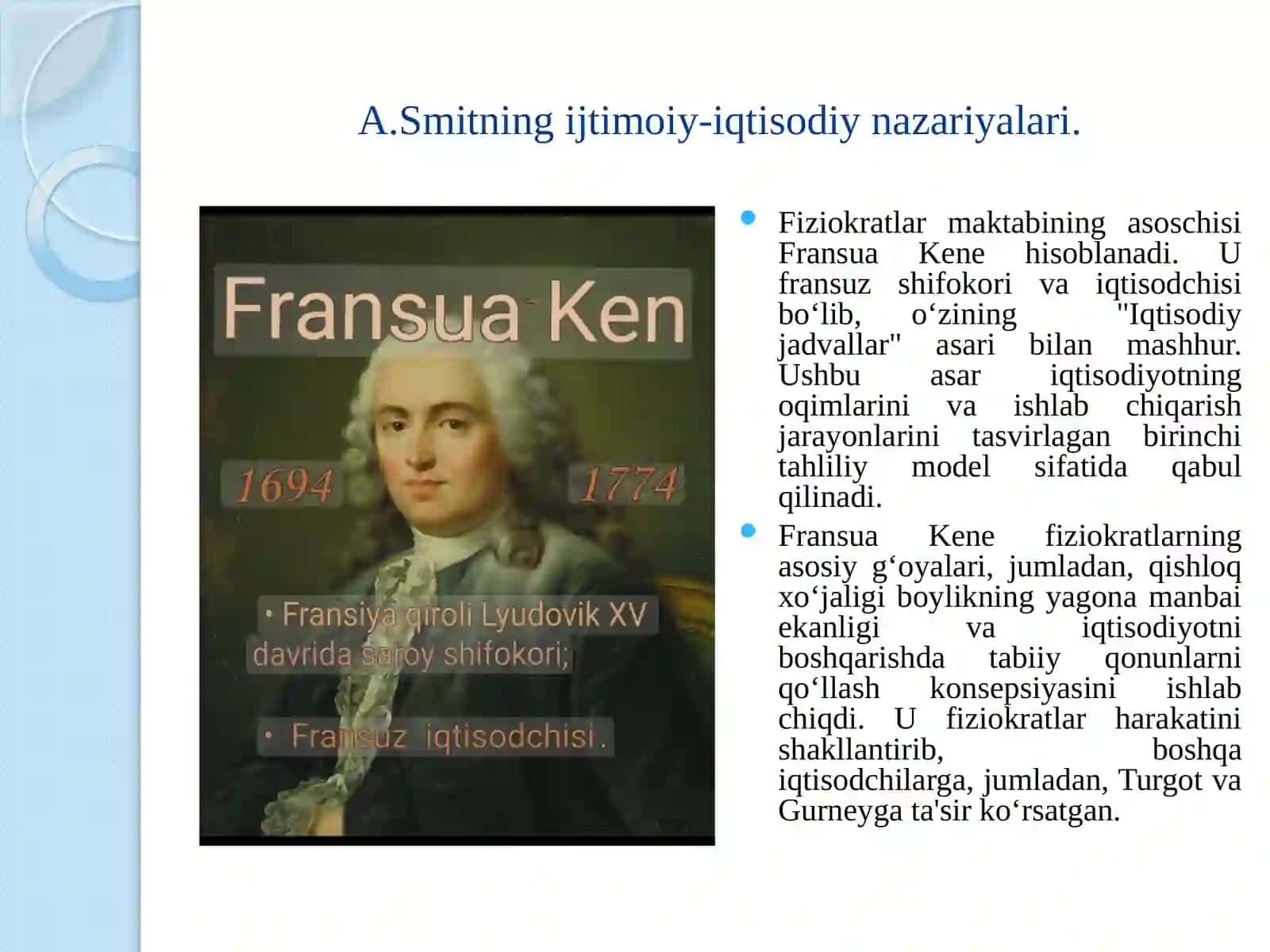 Fiziokratlar iqtisodiy gʻoyalari 3