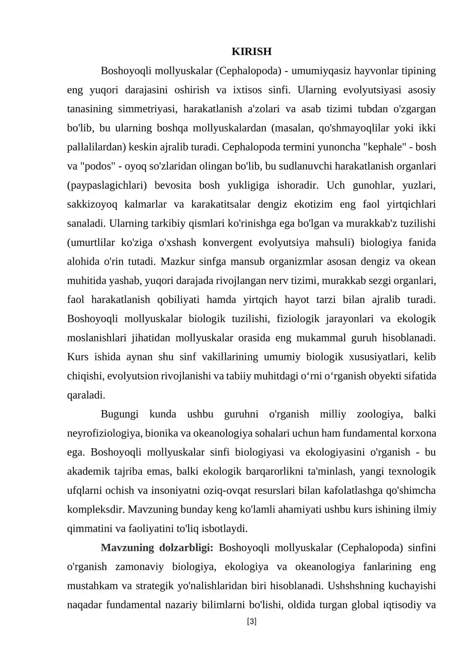 Boshoyoqli mollyuskalar (cephalopoda) sinfi biologiyasi va ekologiyasi 3