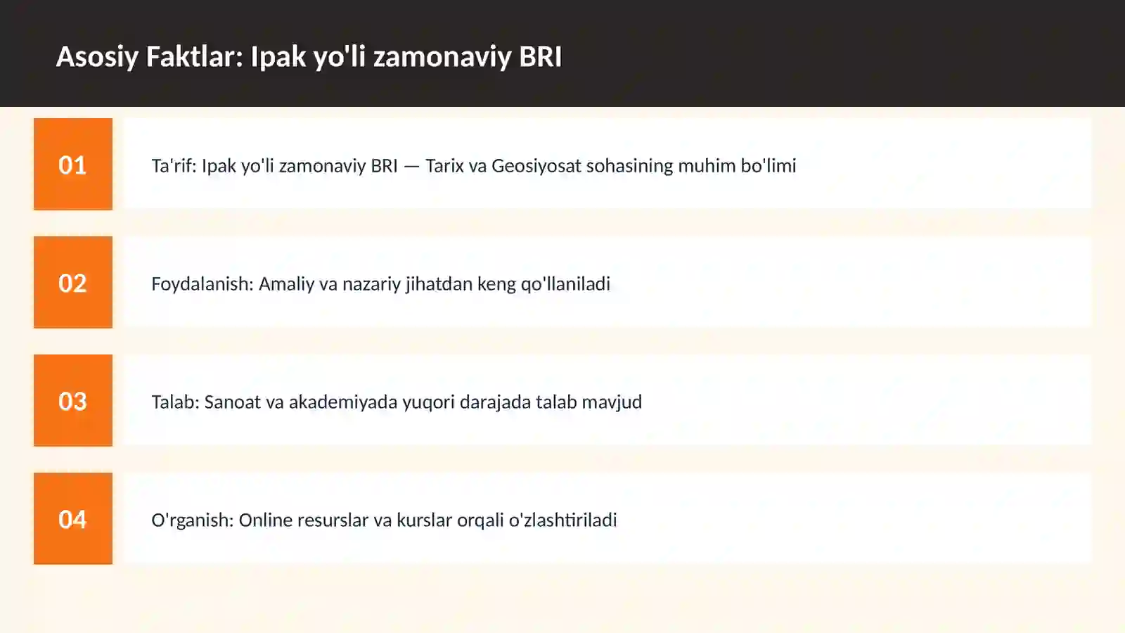 Ipak yo'li zamonaviy BRI 3