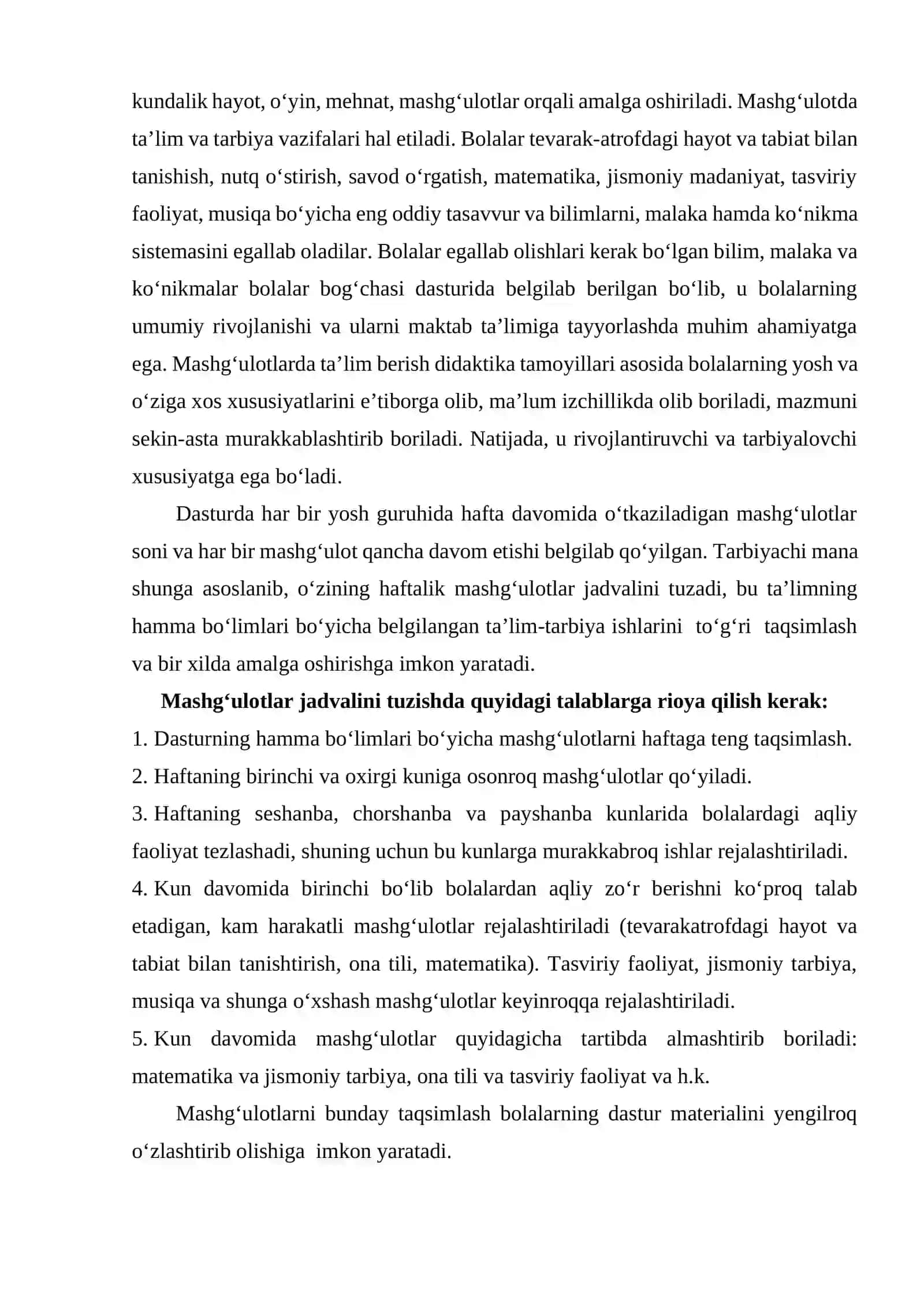 Bolalar bog‘chasida pedagogik jarayonni tashkil etishning maqsadi va vazifalari 3