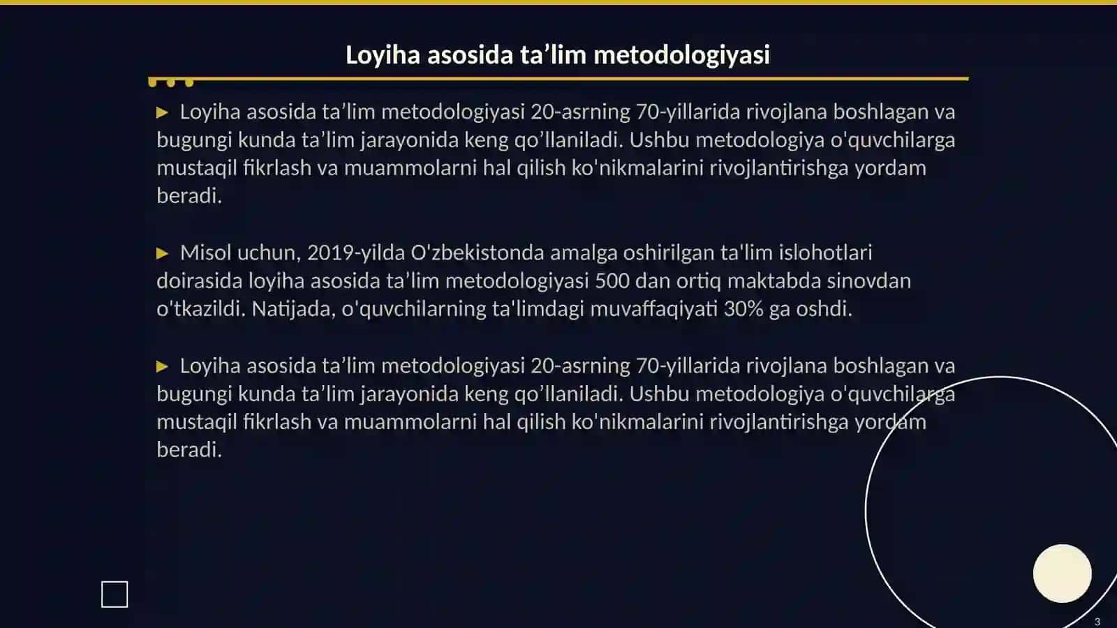 Loyiha, Skarabey, Muammoli ta’lim texnologiyalari 3