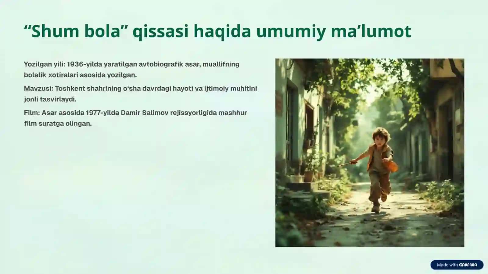 Shum bola" qissasidan parcha va ijodiy tahlil 3