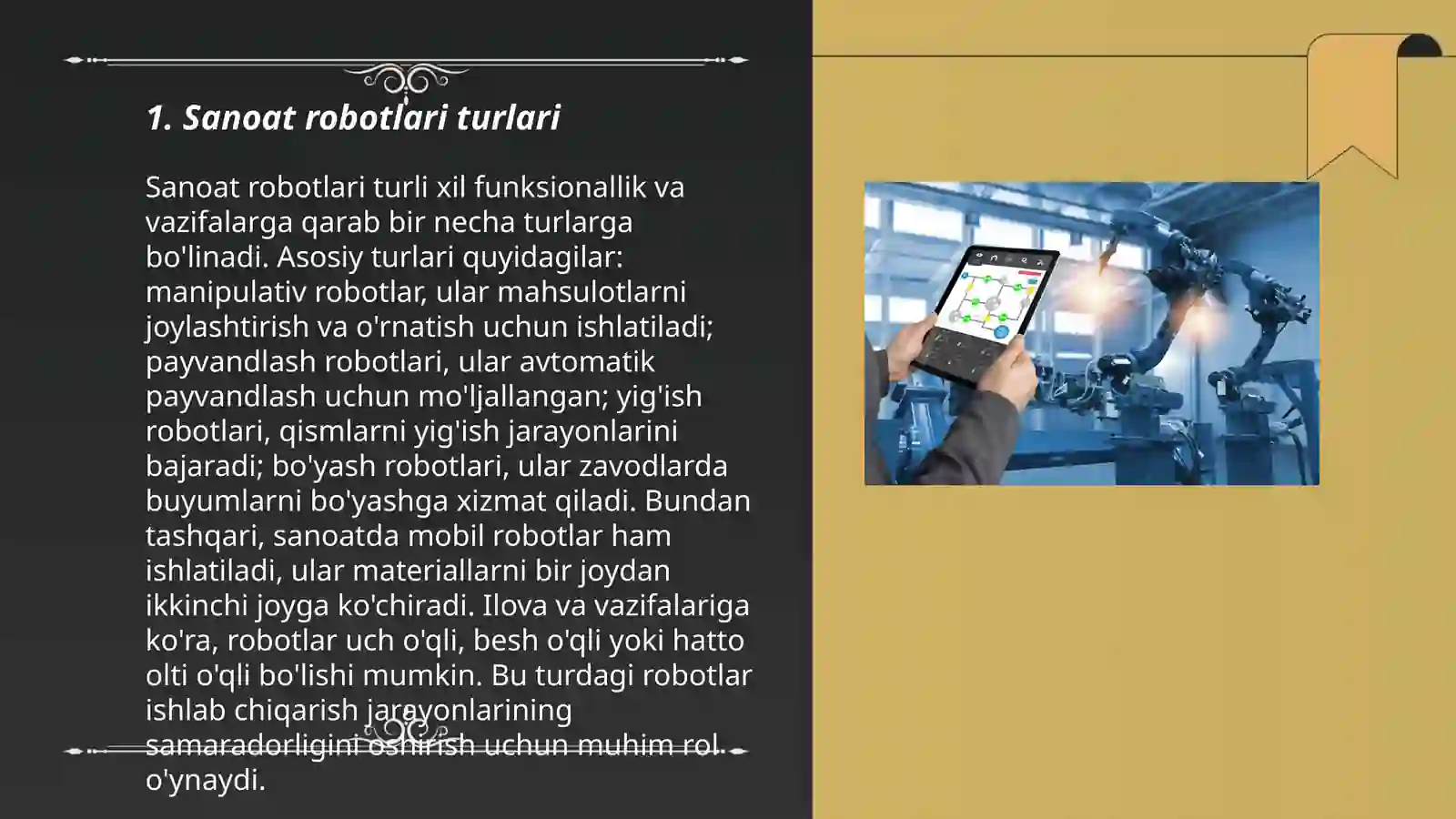 Mashinasozlik ishlab chiqarishda sanoat robotlari 3