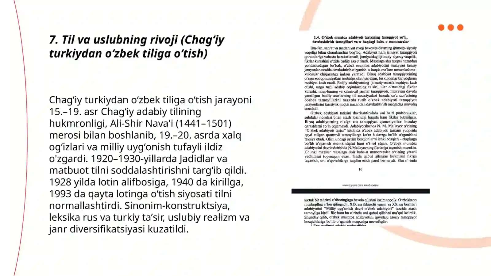 Ózbek mumtoz adabiyoti tarixining tarkibiy qismlari, taraqqiyot yóli va davrlashtirish tamoyillari 3